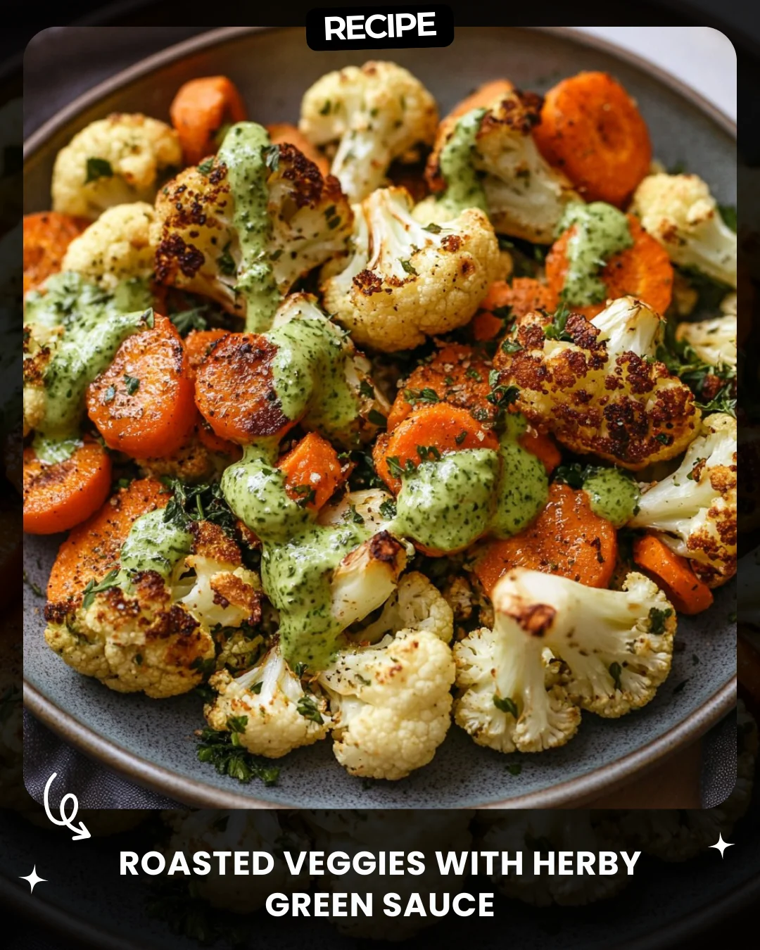 Roasted Veggies with Herby Green Sauce