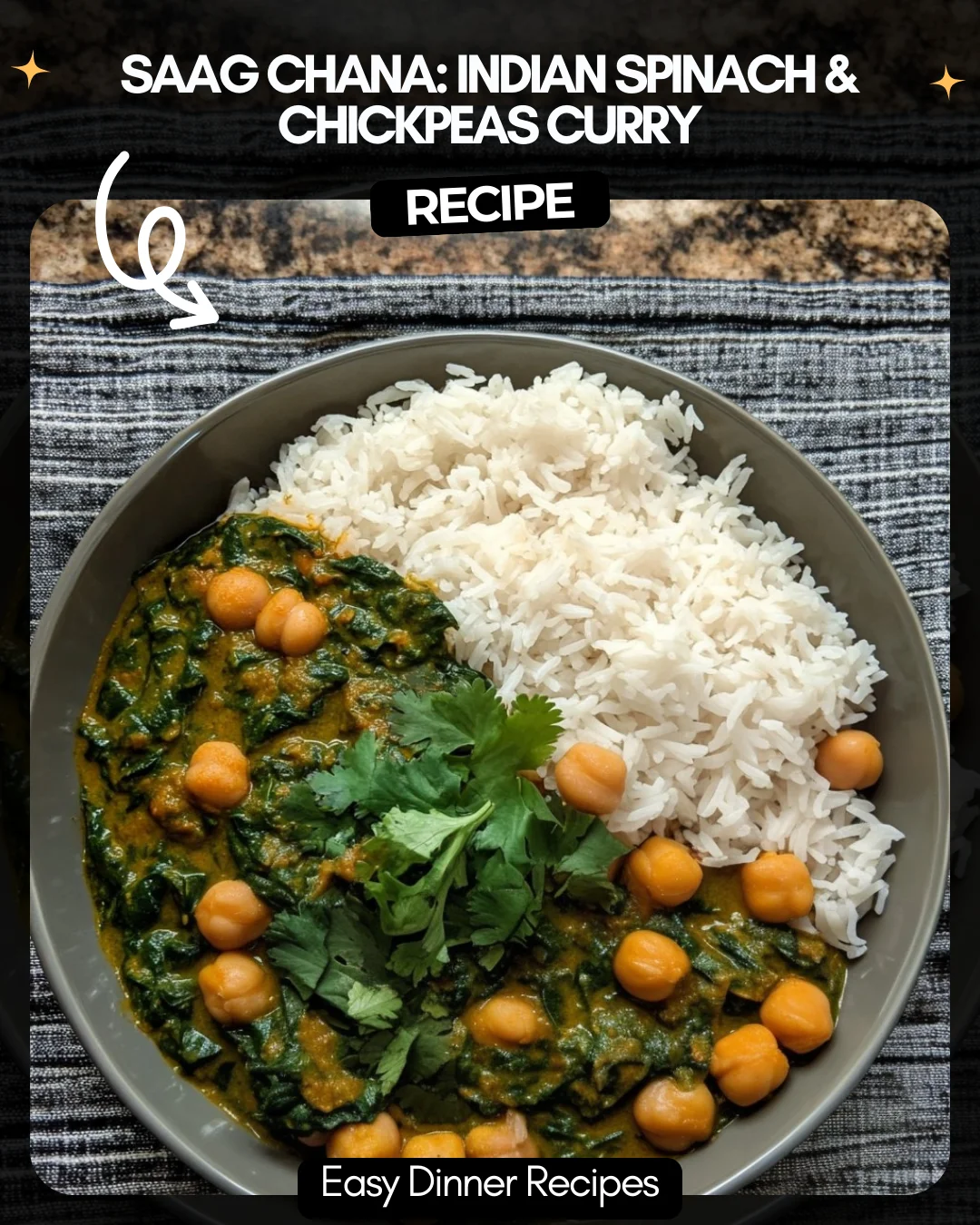 Saag Chana: Indian Spinach & Chickpeas Curry