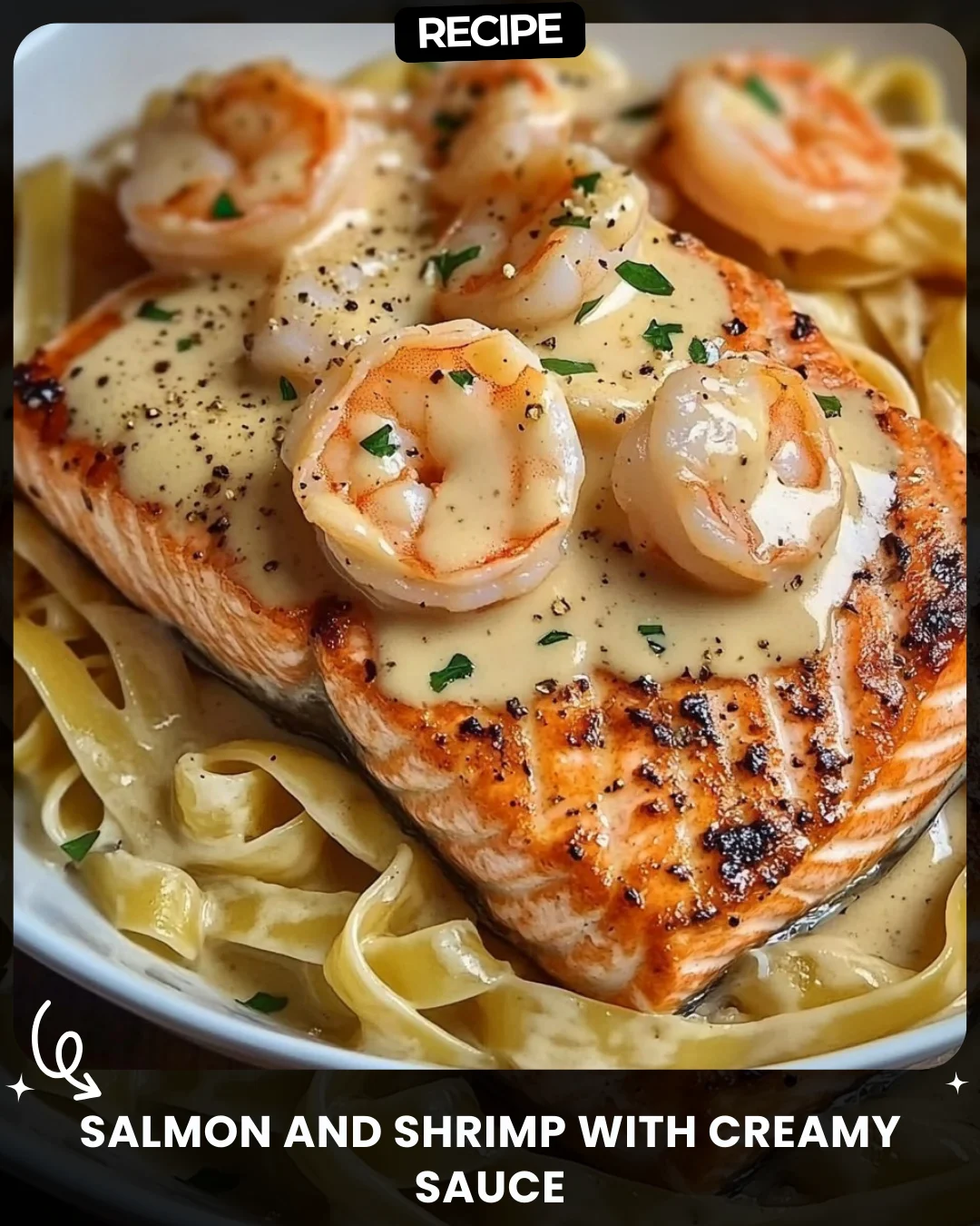 Salmon and Shrimp with Creamy Sauce