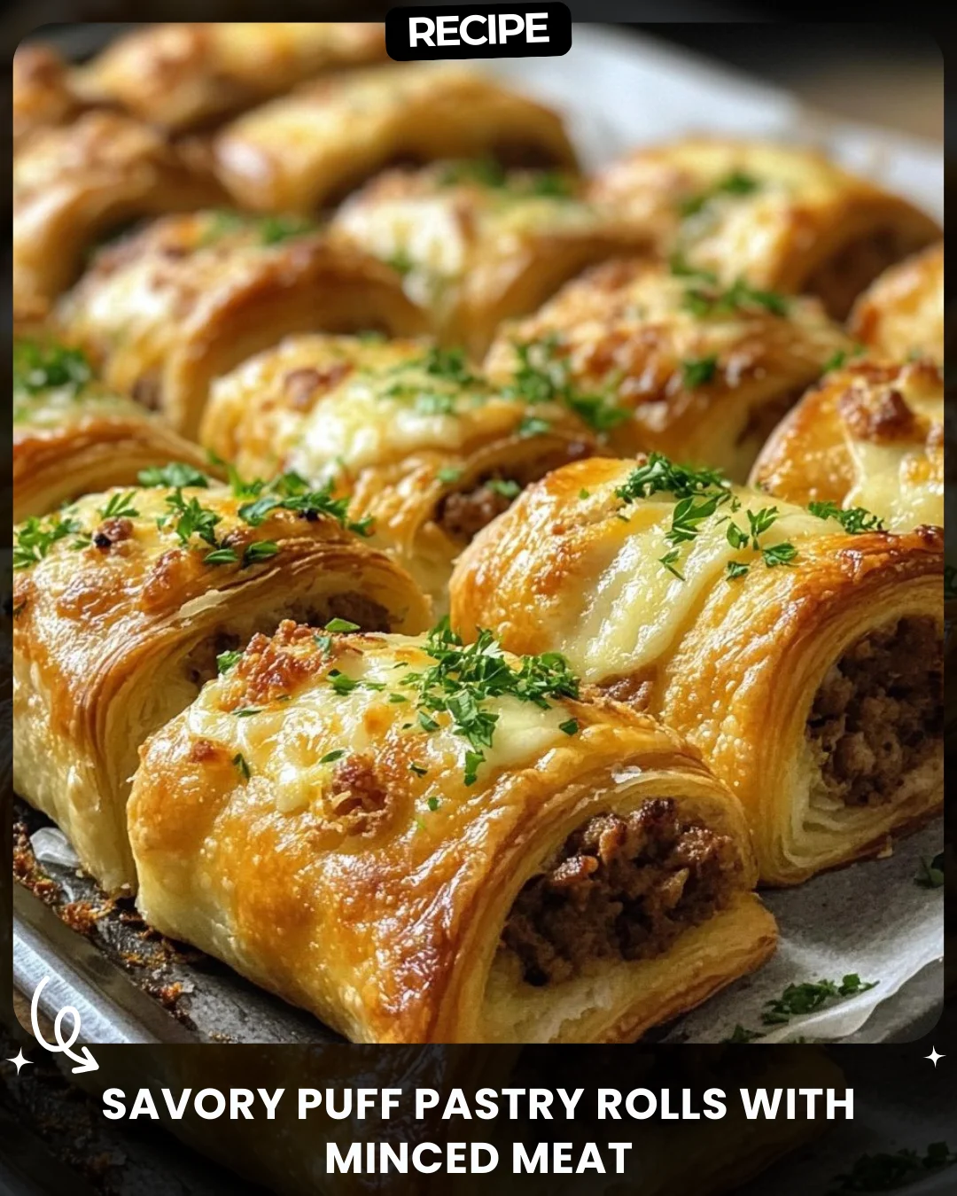 Savory Puff Pastry Rolls with Minced Meat