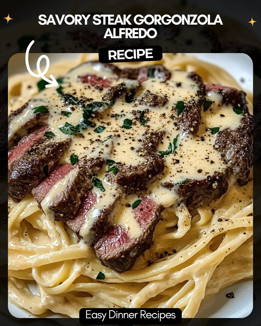Savory Steak Gorgonzola Alfredo