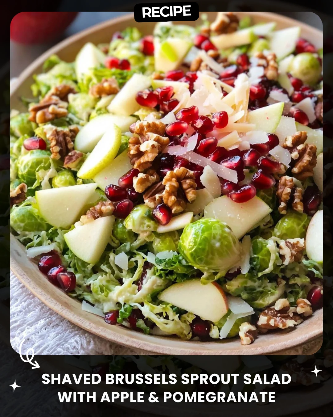 Shaved Brussels Sprout Salad with Apple & Pomegranate