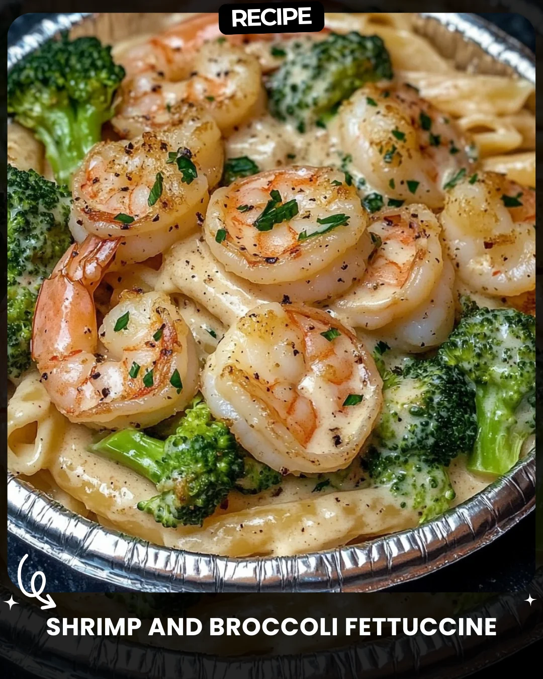 Shrimp and Broccoli Fettuccine