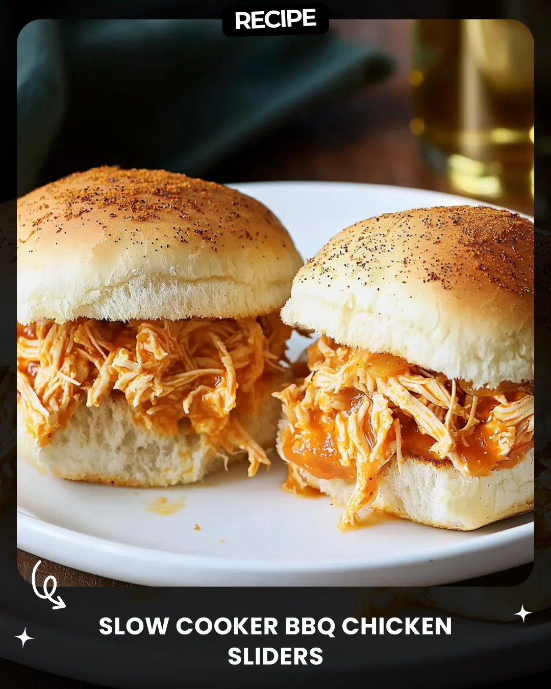 Slow Cooker BBQ Chicken Sliders