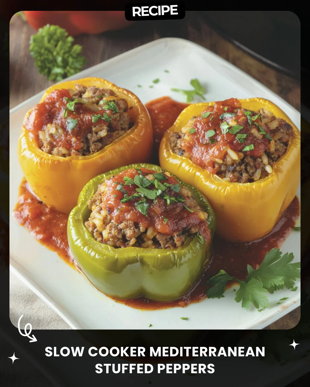 Slow Cooker Mediterranean Stuffed Peppers