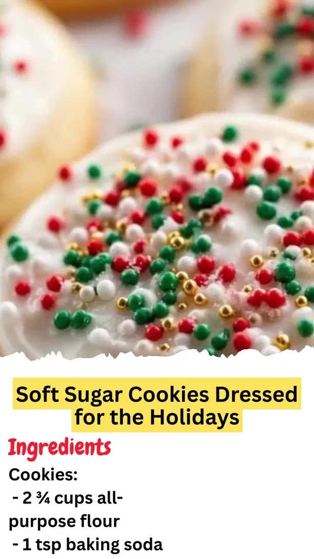 Soft Sugar Cookies Dressed for the Holidays