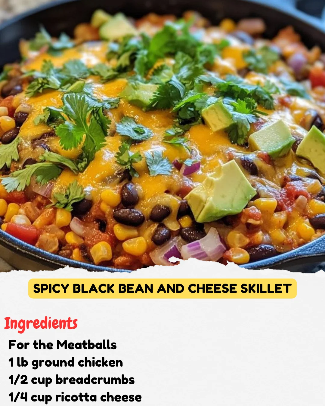 Spicy Black Bean and Cheese Skillet