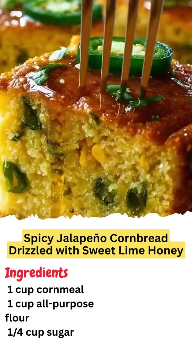 Spicy Jalapeño Cornbread Drizzled with Sweet Lime Honey