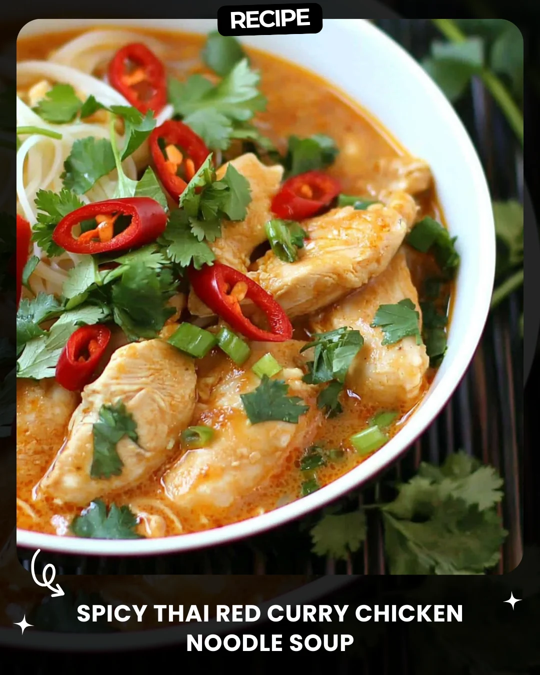 Spicy Thai Red Curry Chicken Noodle Soup
