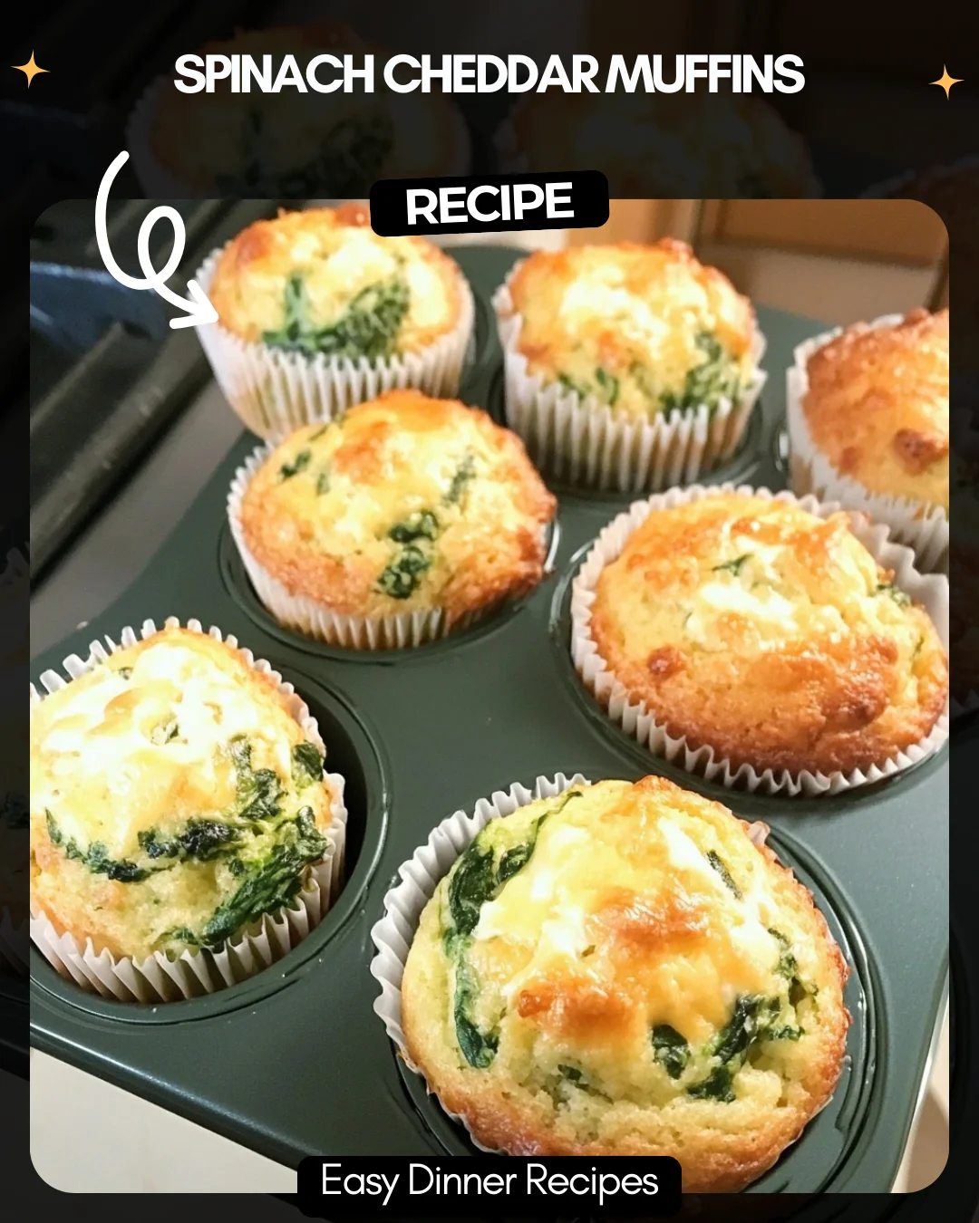 Spinach Cheddar Muffins