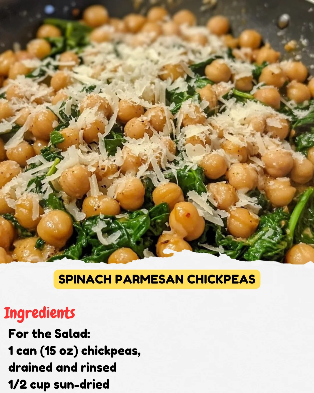 Spinach Parmesan Chickpeas