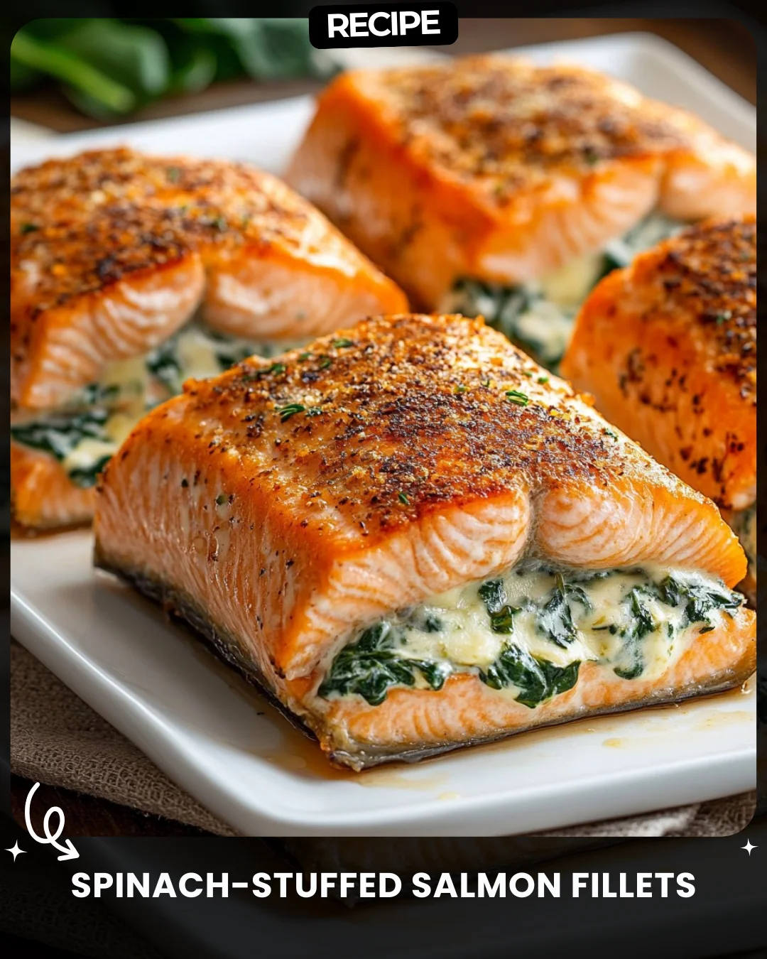 Spinach-Stuffed Salmon Fillets
