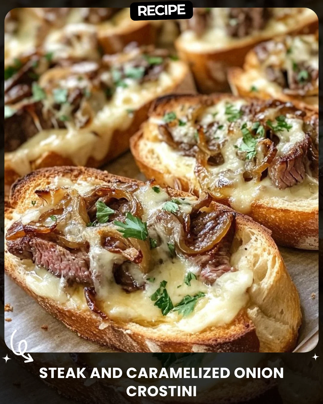 Steak and Caramelized Onion Crostini