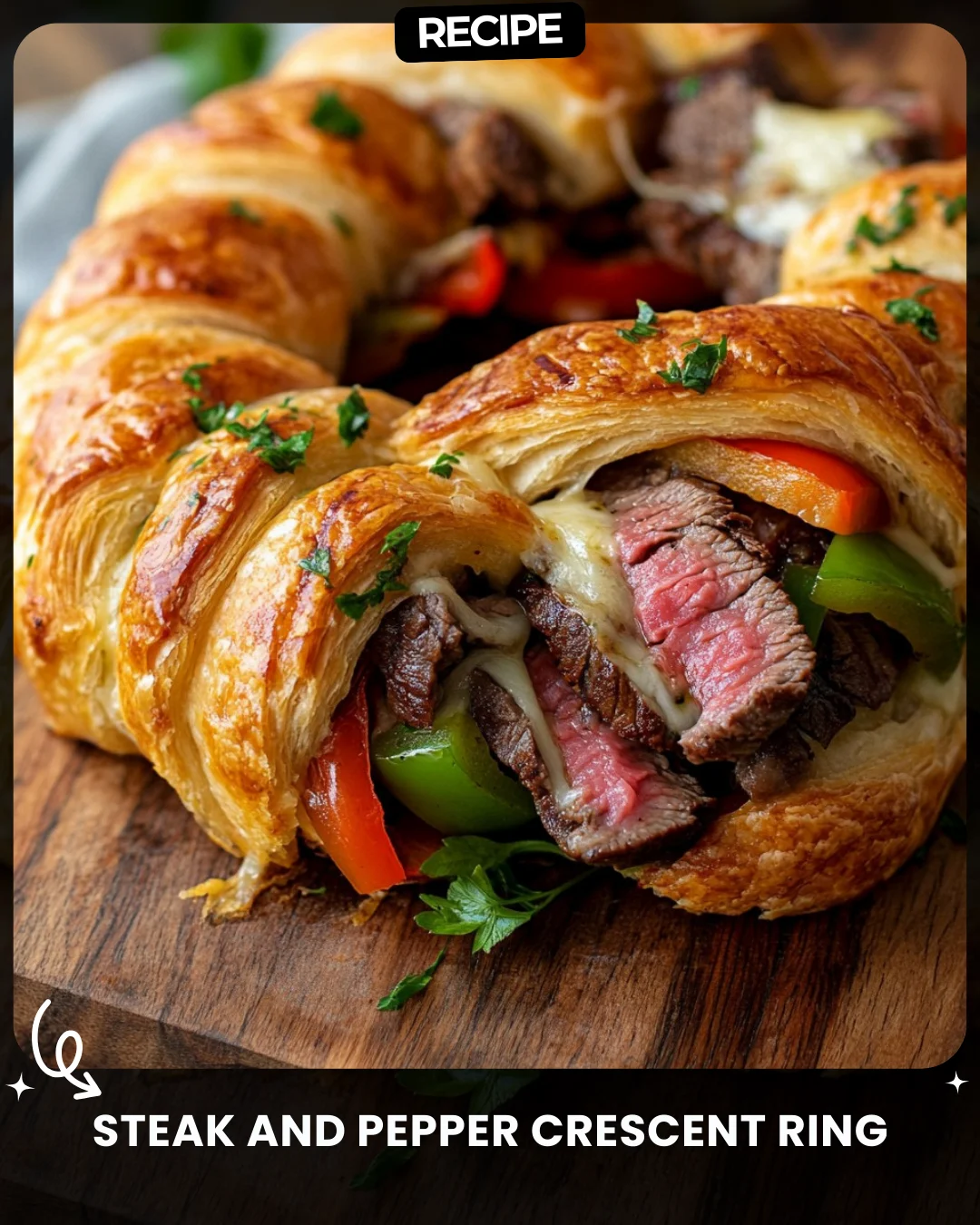 Steak and Pepper Crescent Ring