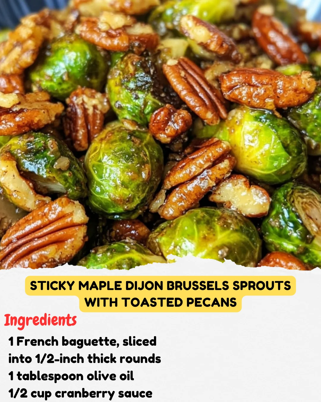 Sticky Maple Dijon Brussels Sprouts with Toasted Pecans