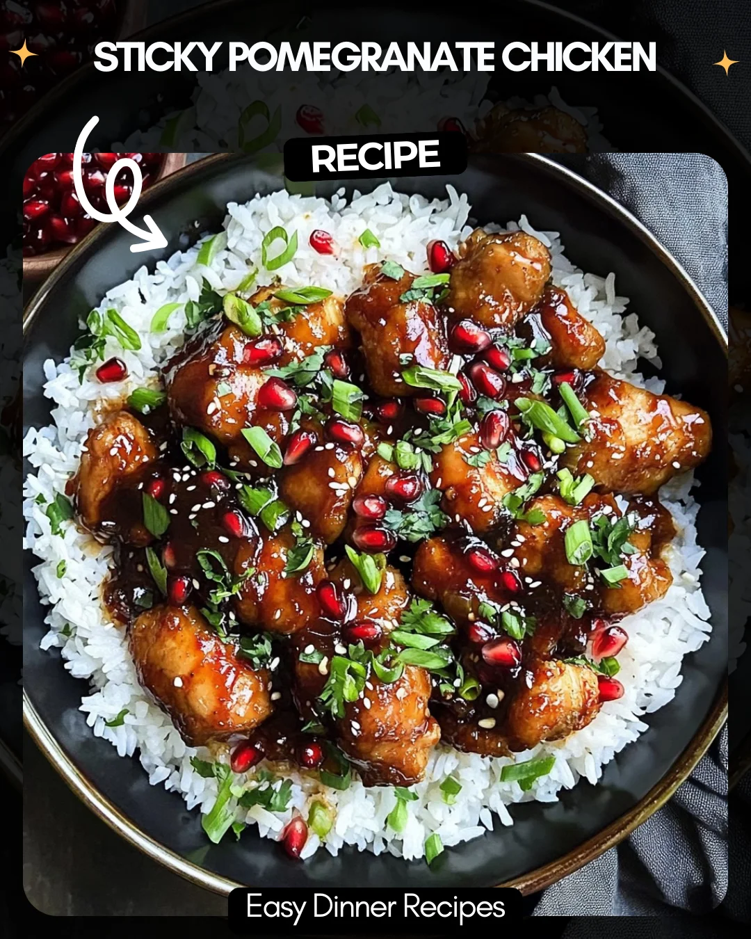 Sticky Pomegranate Chicken