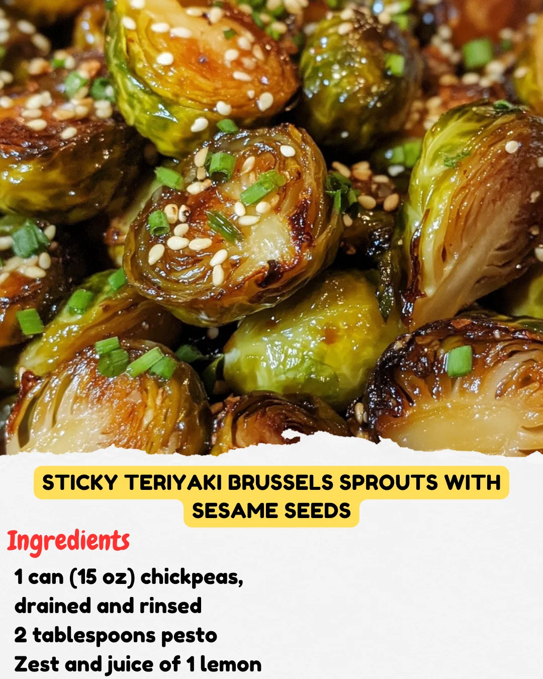 Sticky Teriyaki Brussels Sprouts with Sesame Seeds