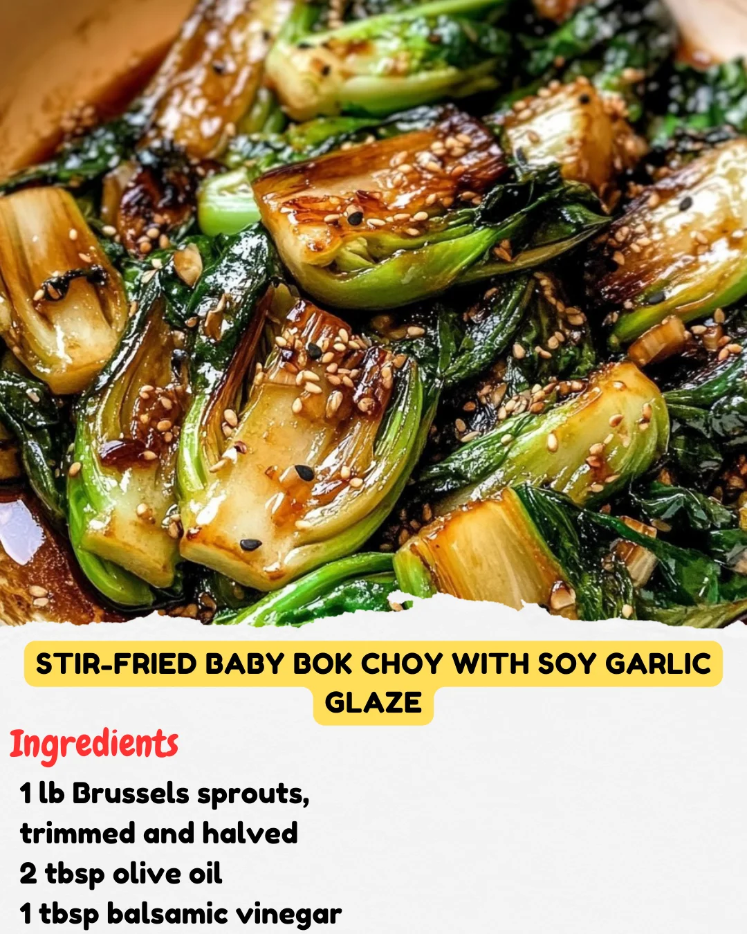 Stir-Fried Baby Bok Choy with Soy Garlic Glaze
