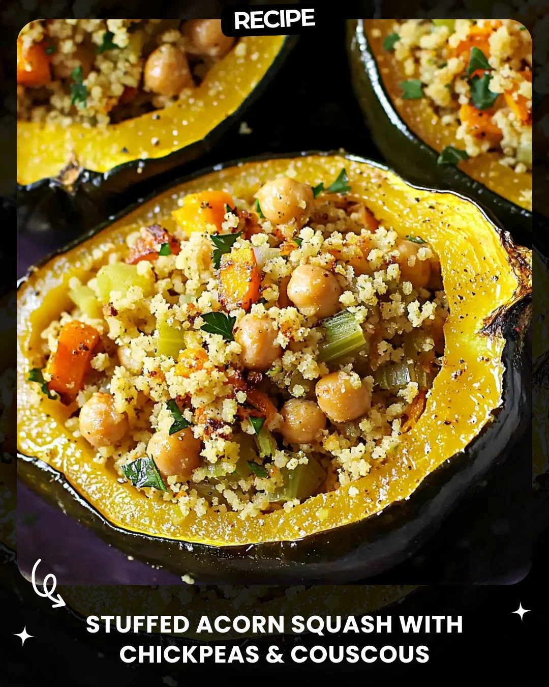 Stuffed Acorn Squash with Chickpeas & Couscous