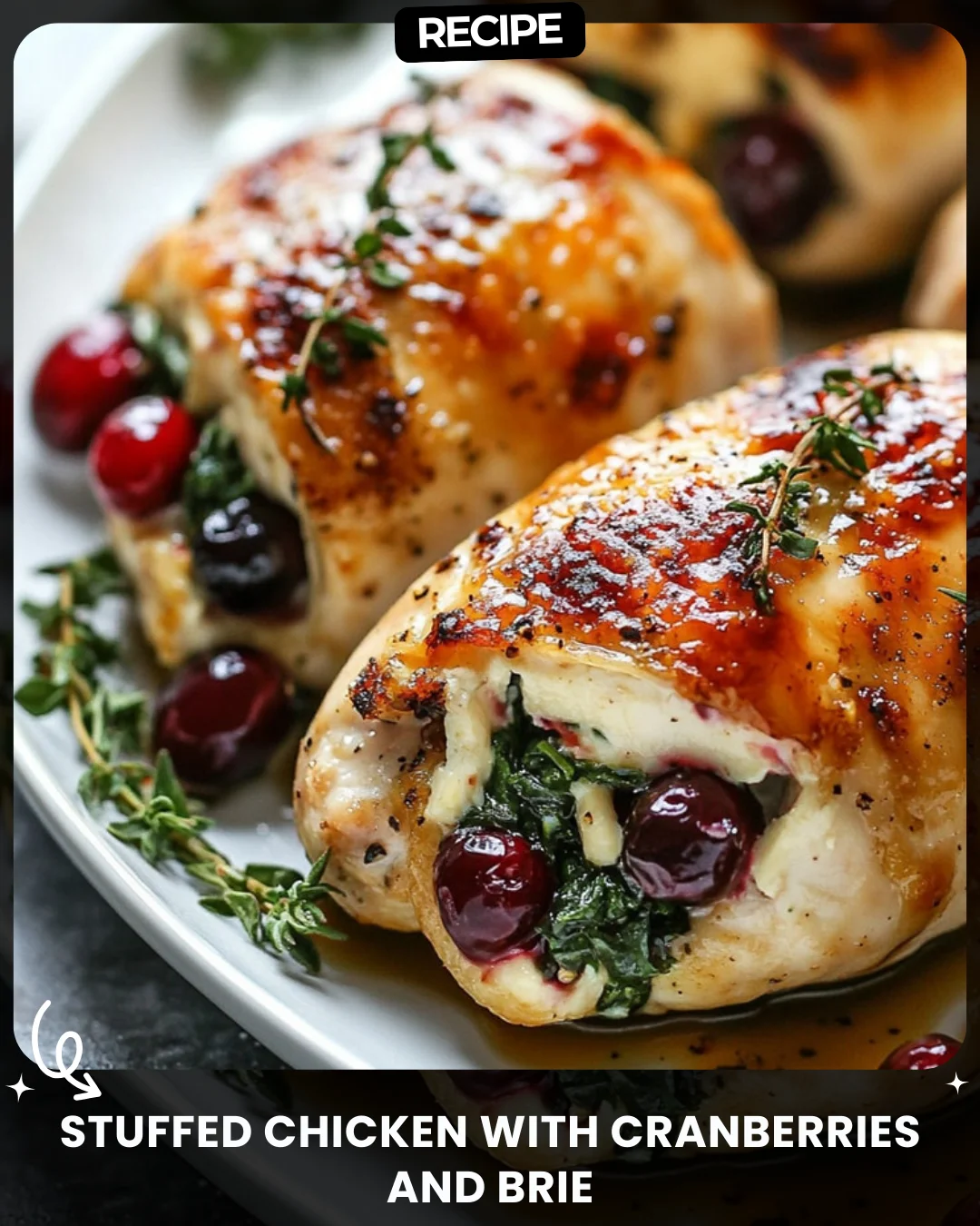 Stuffed Chicken with Cranberries and Brie