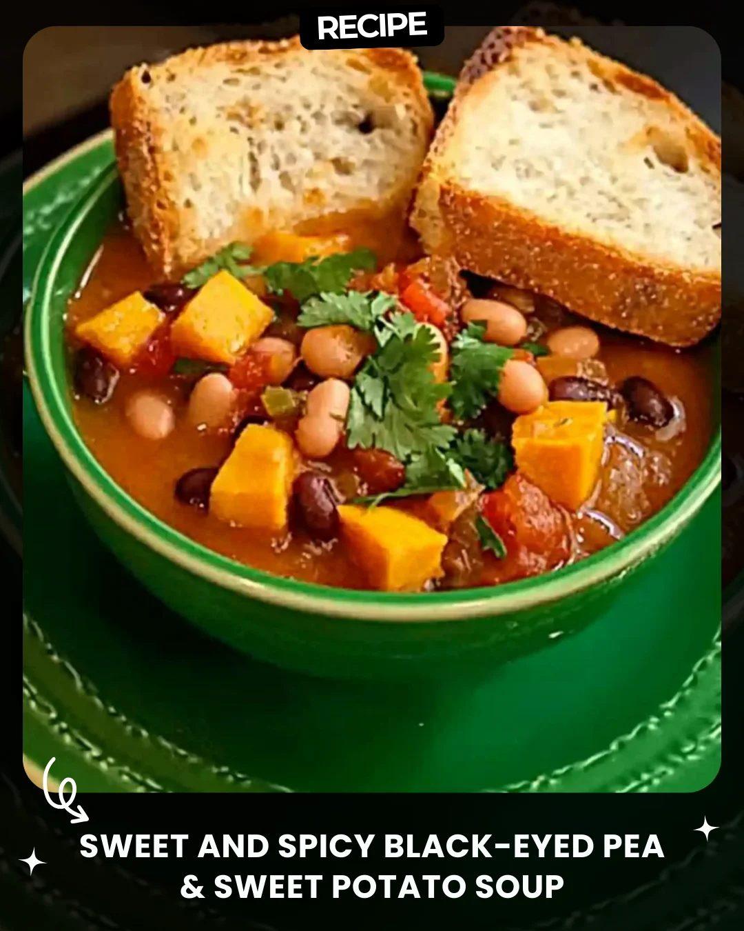 Sweet and Spicy Black-Eyed Pea & Sweet Potato Soup