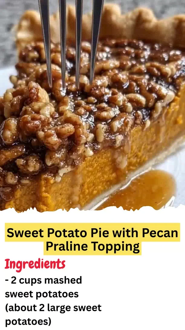 Sweet Potato Pie with Pecan Praline Topping