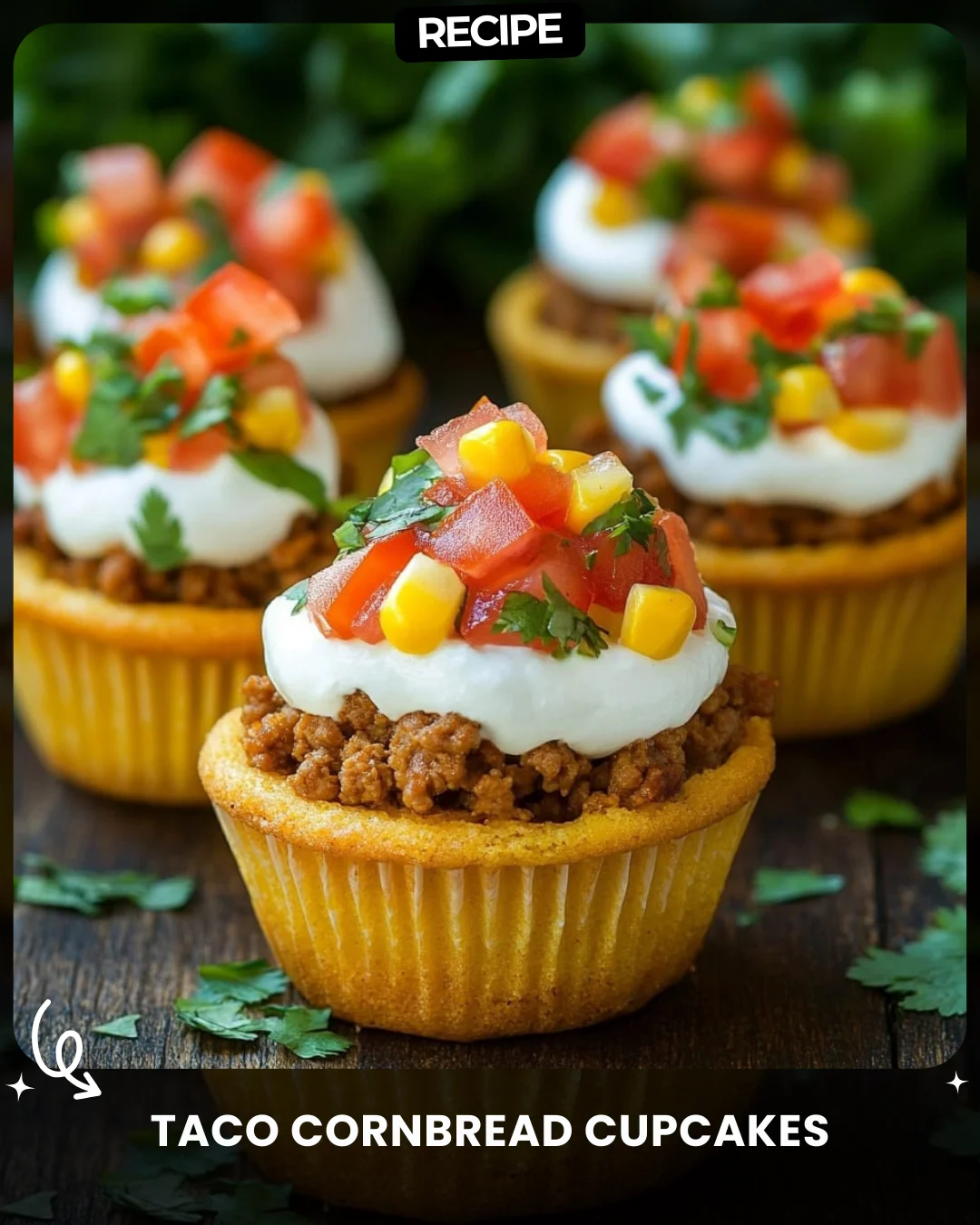 Taco Cornbread Cupcakes