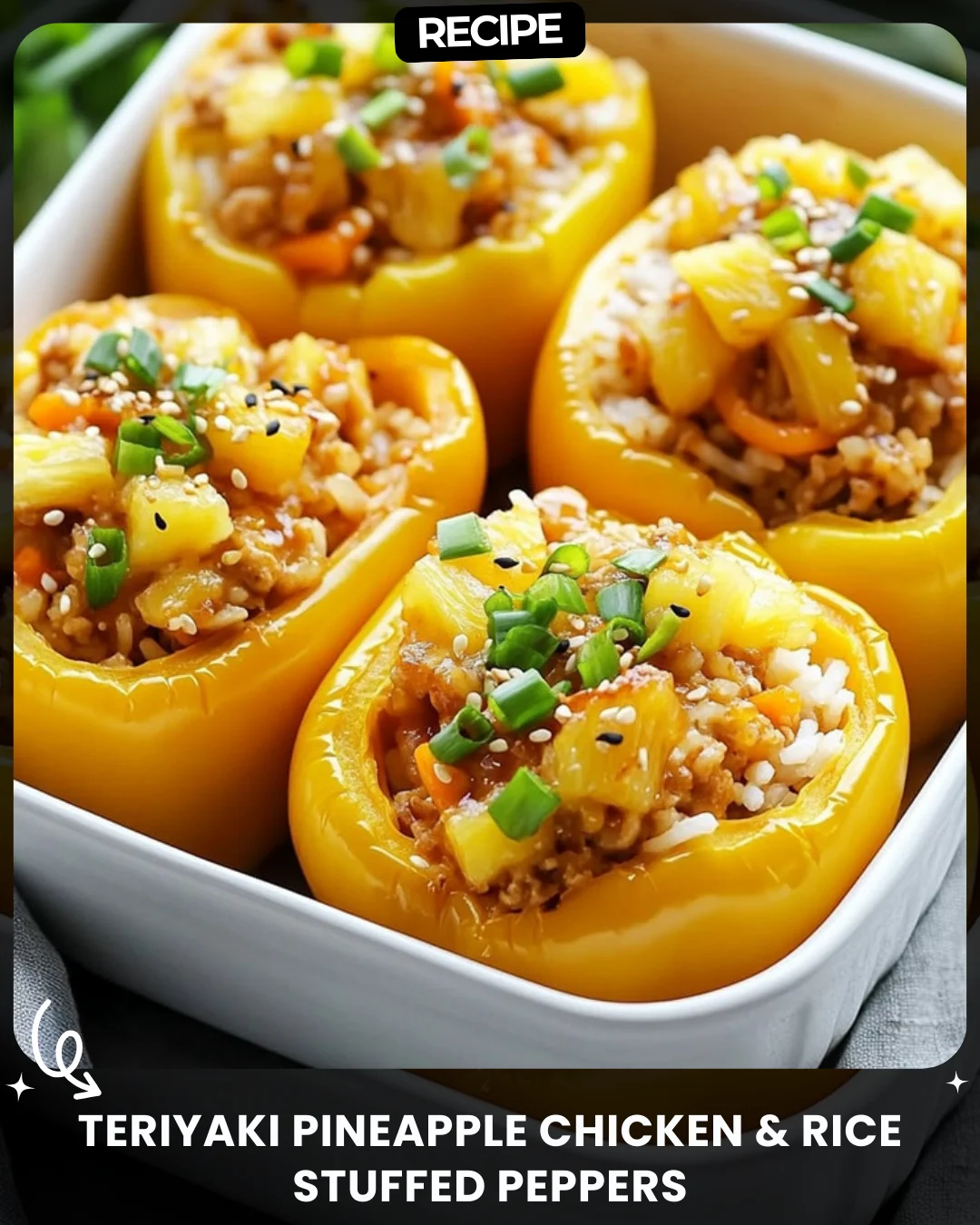 Teriyaki Pineapple Chicken & Rice Stuffed Peppers