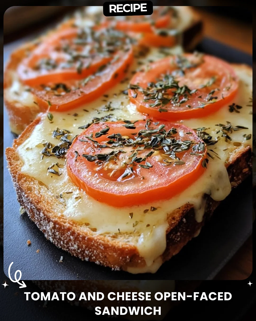 Tomato and Cheese Open-Faced Sandwich
