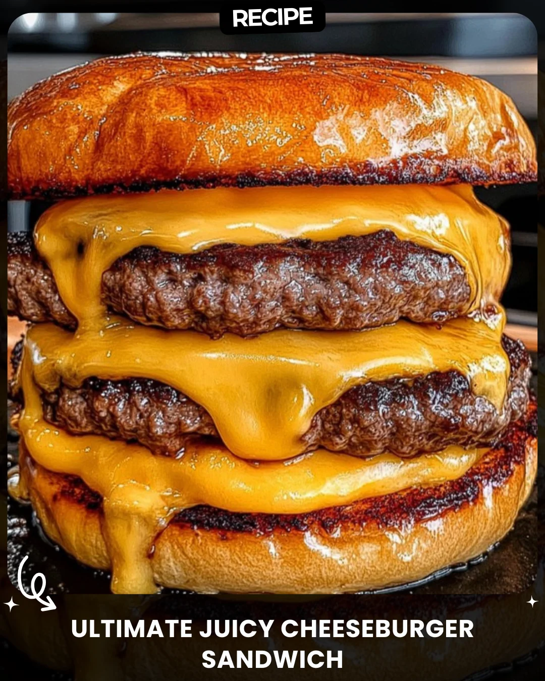 Ultimate Juicy Cheeseburger Sandwich