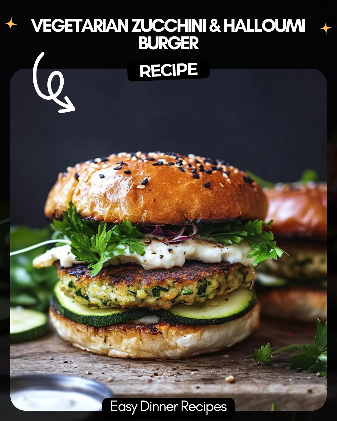 Vegetarian Zucchini & Halloumi Burger