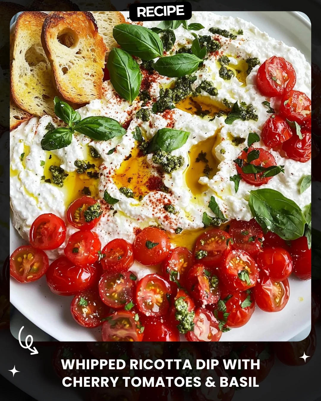 Whipped Ricotta Dip with Cherry Tomatoes & Basil