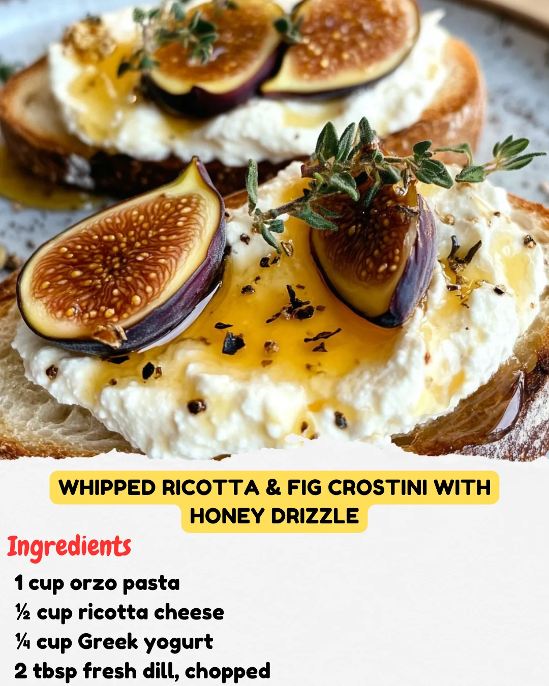 Whipped Ricotta & Fig Crostini with Honey Drizzle
