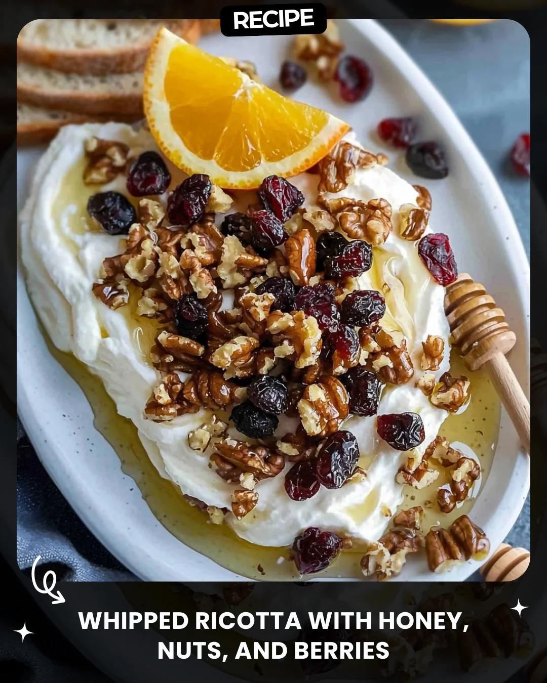 Whipped Ricotta with Honey, Nuts, and Berries