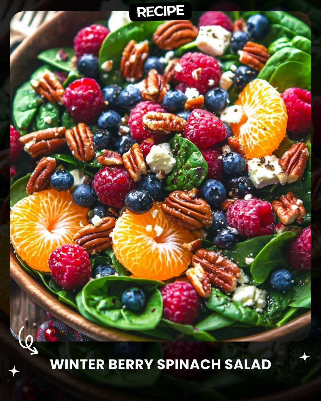 Winter Berry Spinach Salad