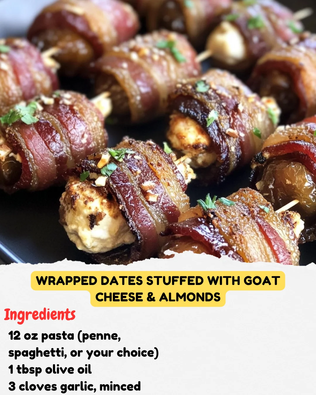 Wrapped Dates Stuffed with Goat Cheese & Almonds