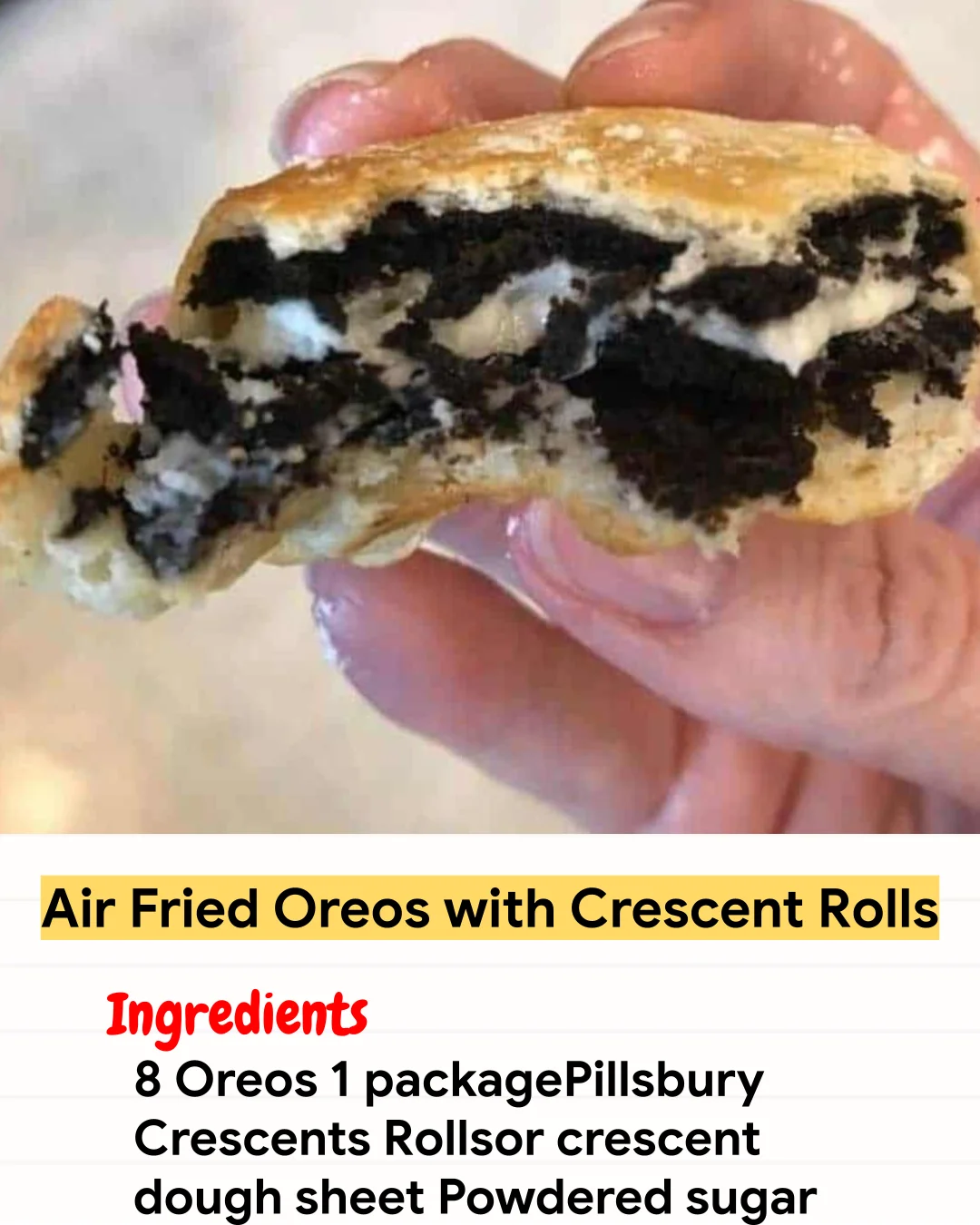 Air Fryer Recipe Air Fried Oreos with Crescent Rolls