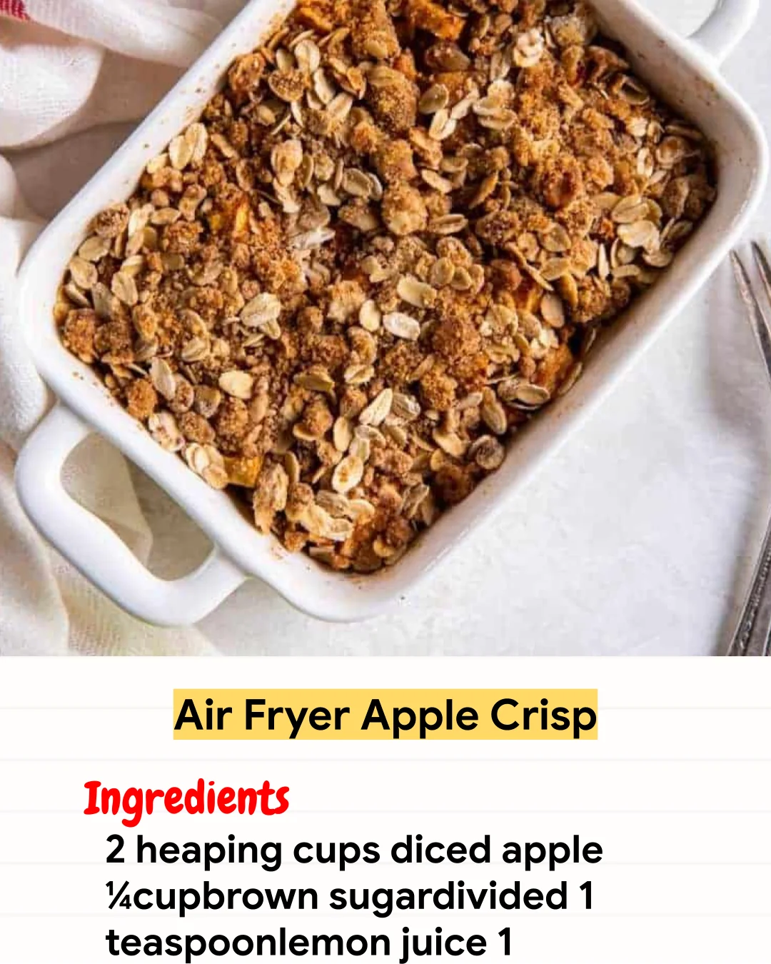 Air Fryer Recipe Air Fryer Apple Crisp