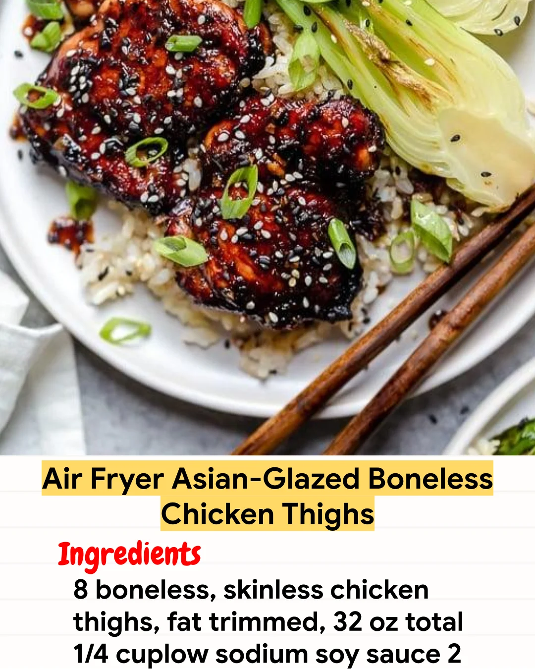 Air Fryer Recipe Air Fryer Asian-Glazed Boneless Chicken Thighs