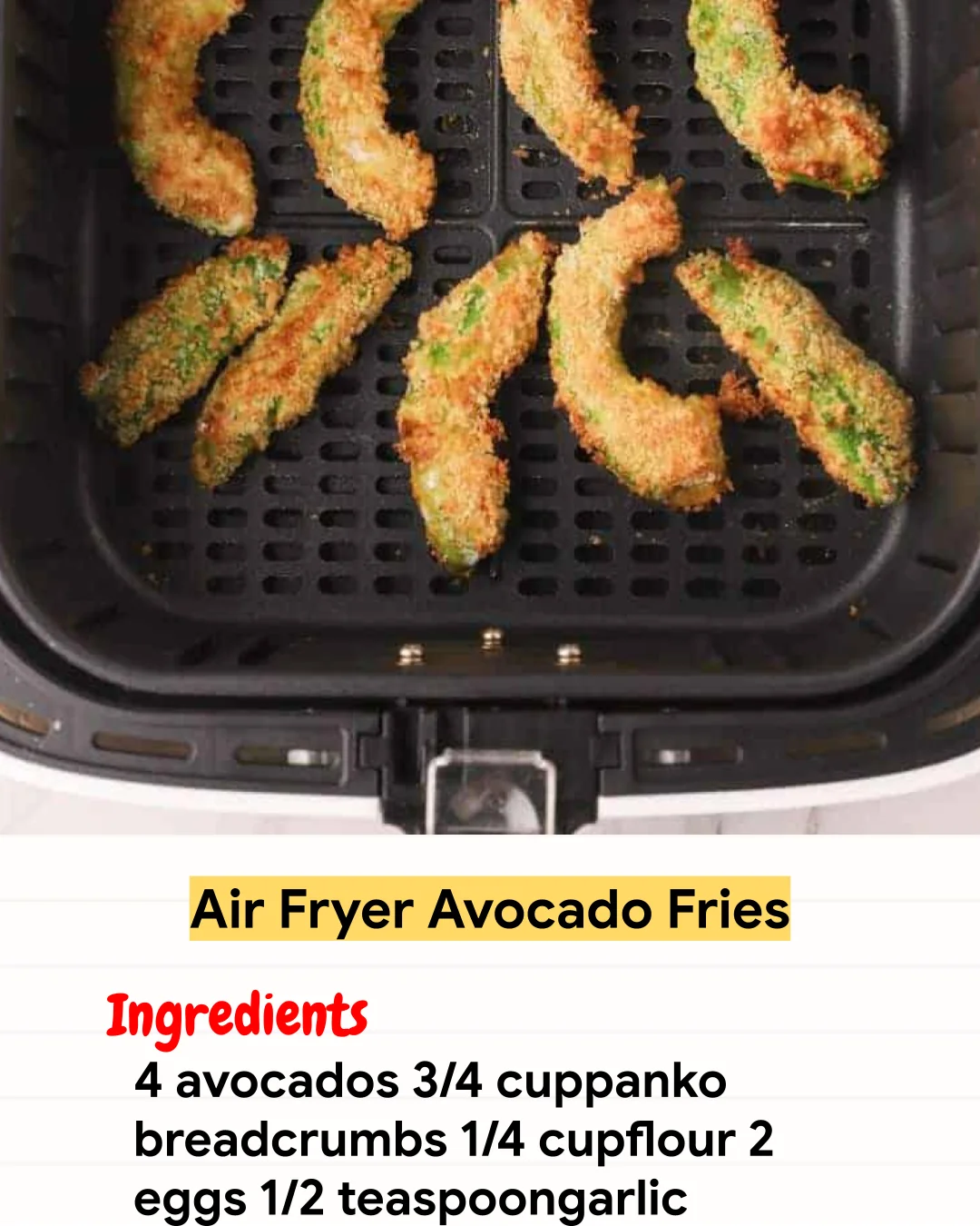 Air Fryer Recipe Air Fryer Avocado Fries