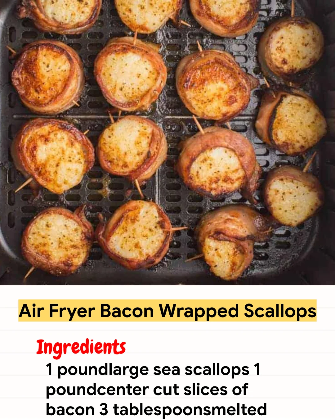 Air Fryer Recipe Air Fryer Bacon Wrapped Scallops