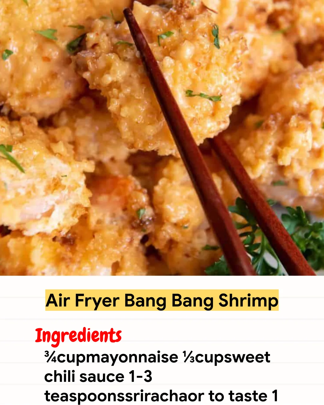 Air Fryer Recipe Air Fryer Bang Bang Shrimp