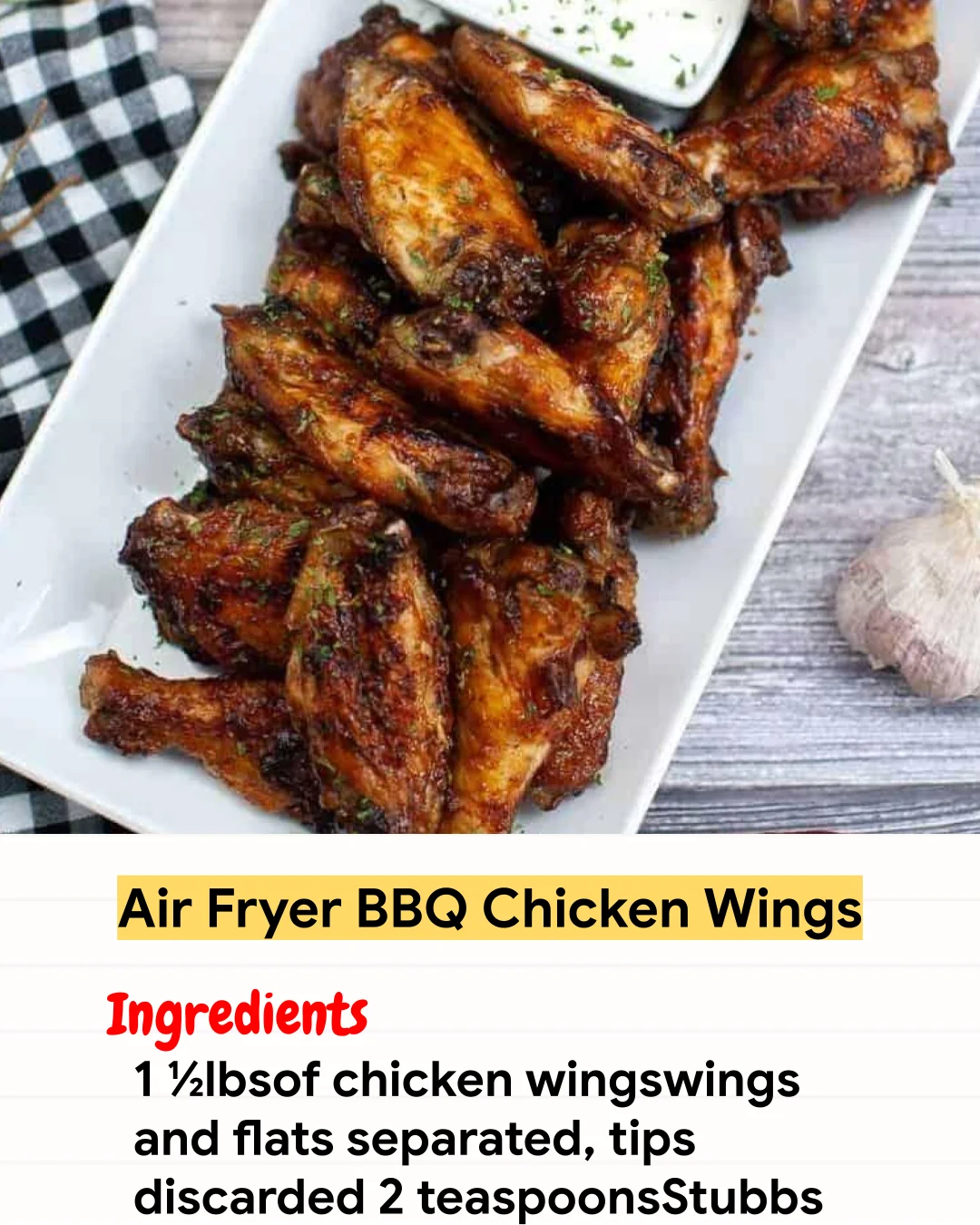 Air Fryer Recipe Air Fryer BBQ Chicken Wings