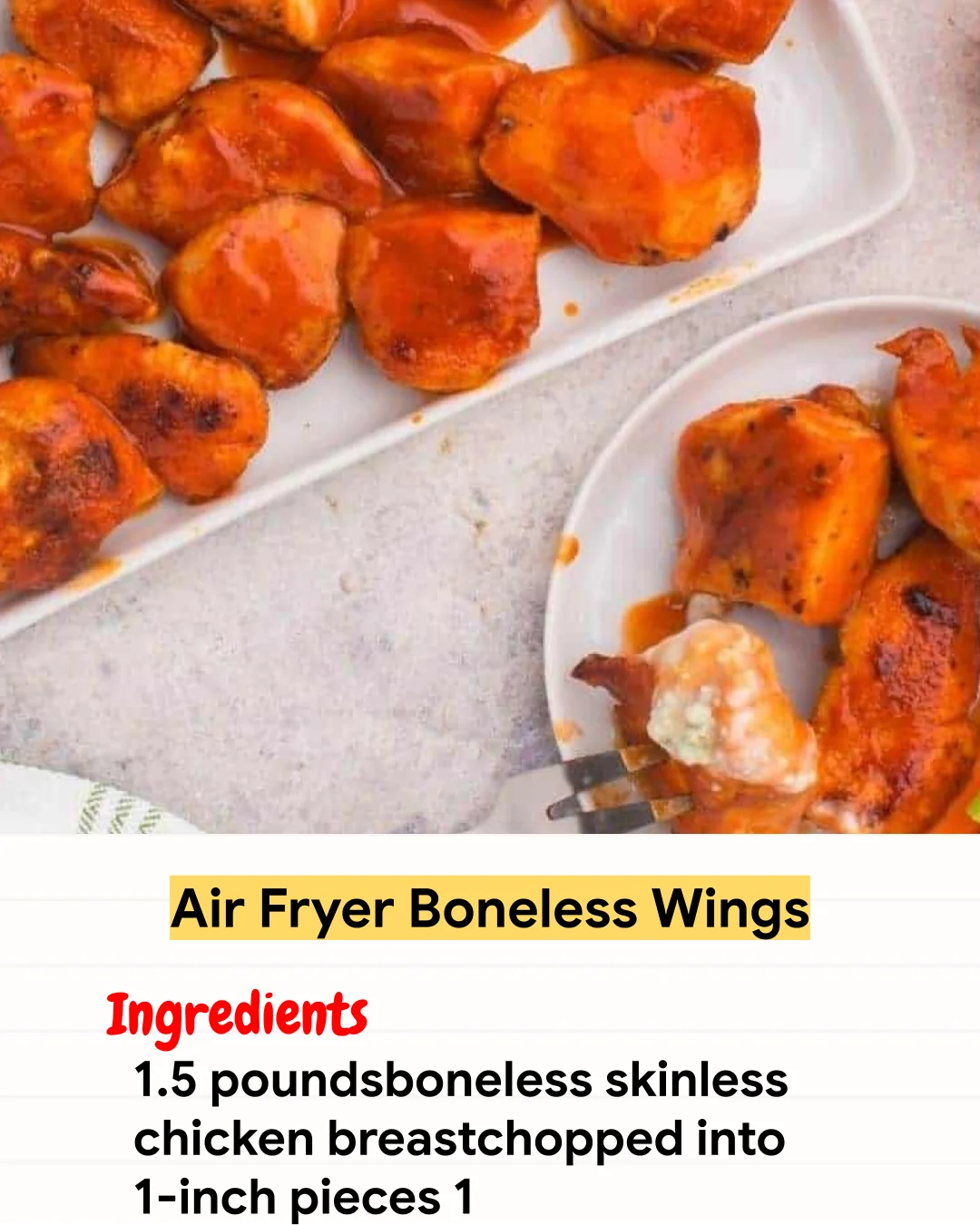 Air Fryer Recipe Air Fryer Boneless Wings