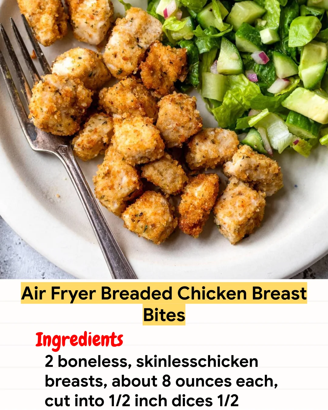 Air Fryer Recipe Air Fryer Breaded Chicken Breast Bites