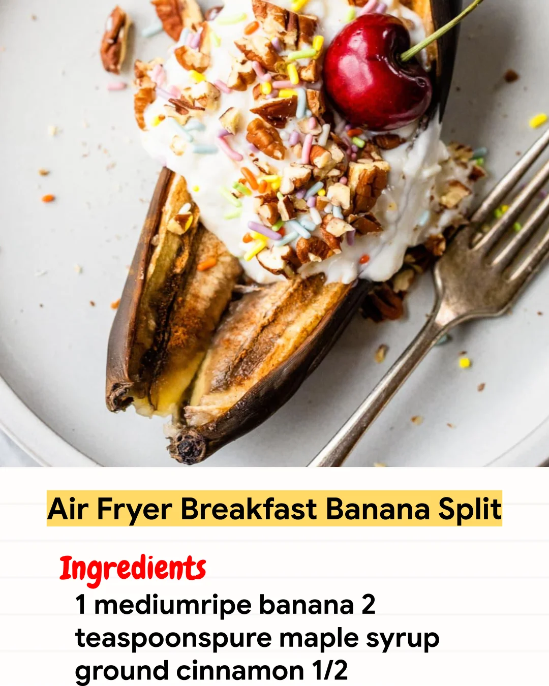 Air Fryer Recipe Air Fryer Breakfast Banana Split