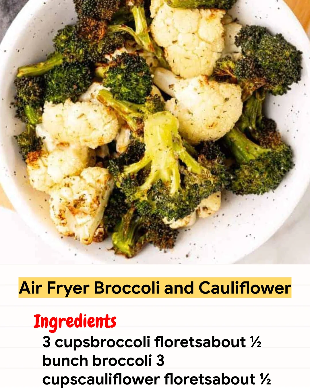Air Fryer Recipe Air Fryer Broccoli and Cauliflower
