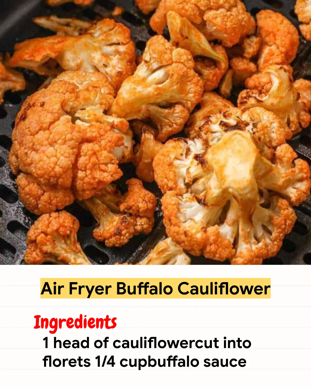 Air Fryer Recipe Air Fryer Buffalo Cauliflower