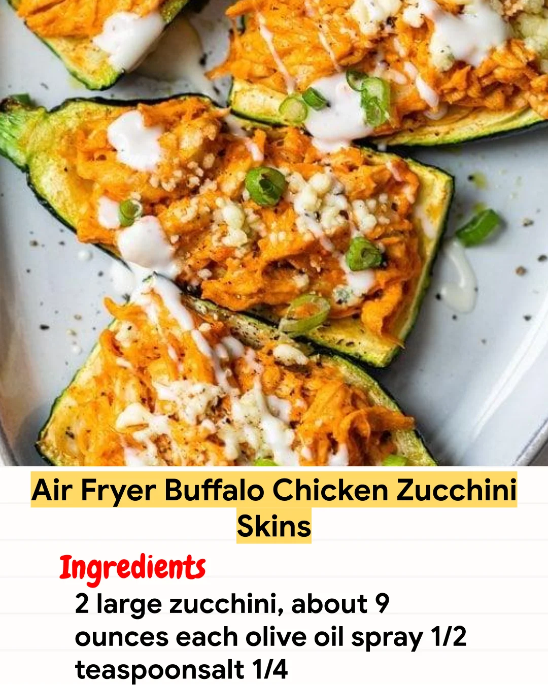 Air Fryer Recipe Air Fryer Buffalo Chicken Zucchini Skins