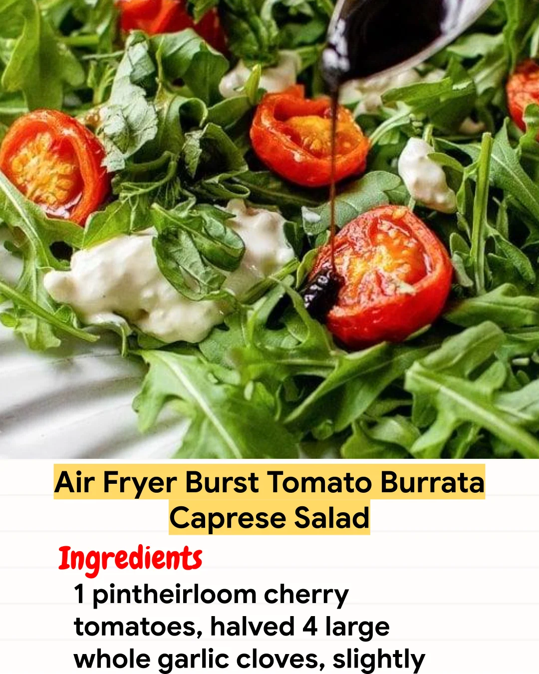 Air Fryer Recipe Air Fryer Burst Tomato Burrata Caprese Salad